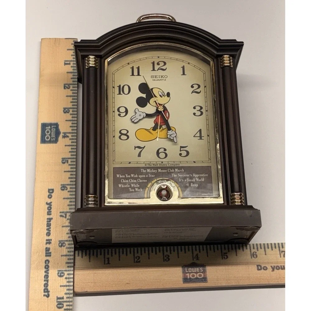 Seiko Japan Disney Mickey Mouse Clock Alarm Quartz Musical Tested Works READ